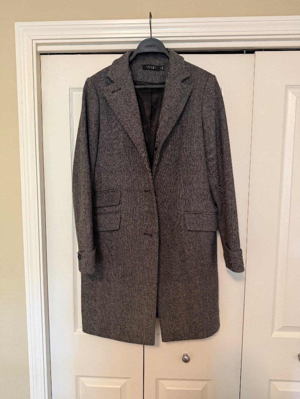 Ralph Lauren Herringbone Wool-Blend Coat
